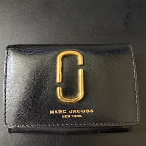 Marc Jacobs Black Leather Wallet with ID Slot